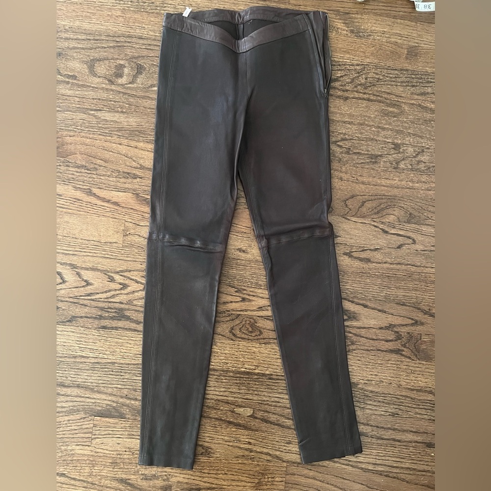 Ainsley Leather Brown Leggings